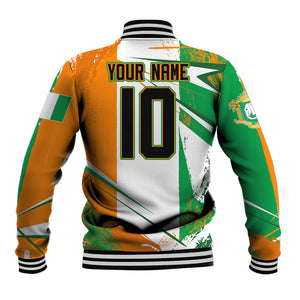 Personalized Ivory Coast Football Baseball Jacket African Elephant Trophy