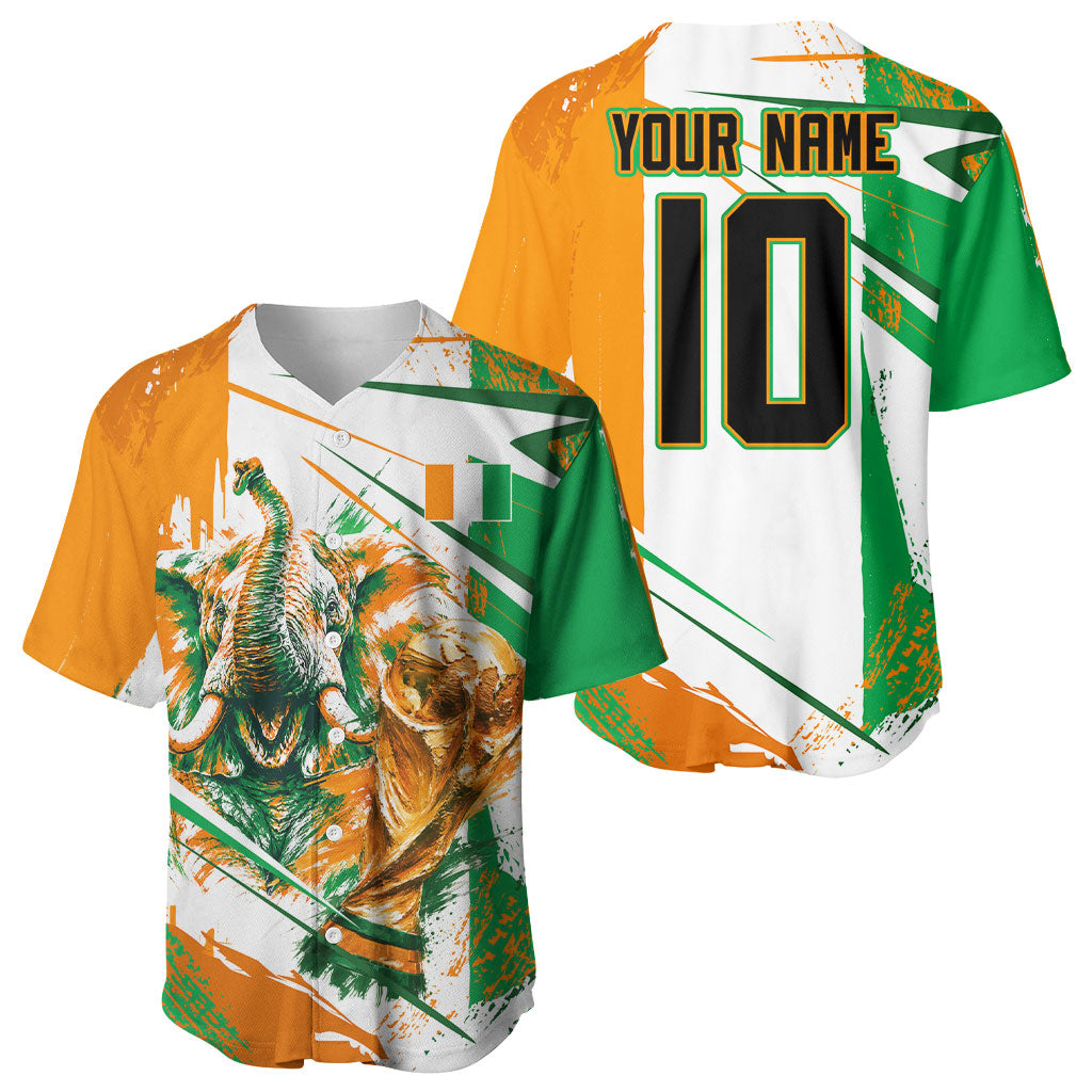 Personalized Ivory Coast Football Baseball Jersey African Elephant Trophy