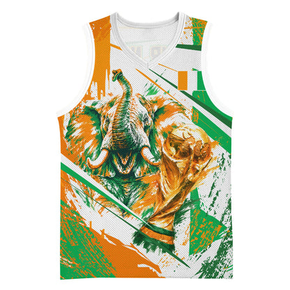 Personalized Ivory Coast Football Basketball Jersey African Elephant Trophy