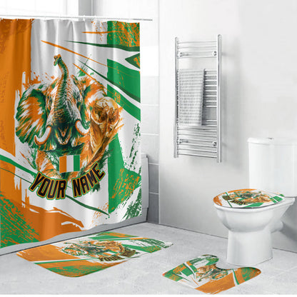 Personalized Ivory Coast Football Bathroom Set African Elephant Trophy