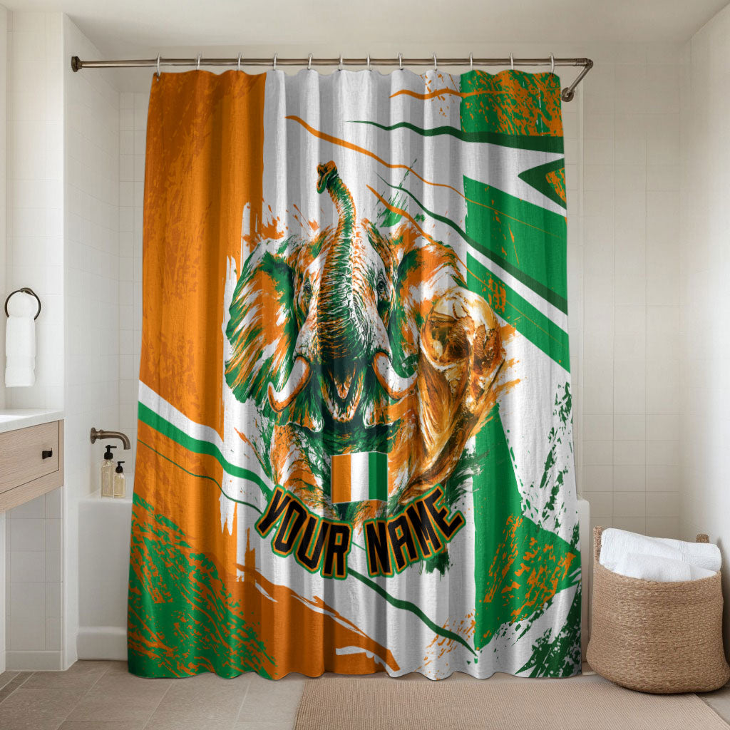 Personalized Ivory Coast Football Bathroom Set African Elephant Trophy