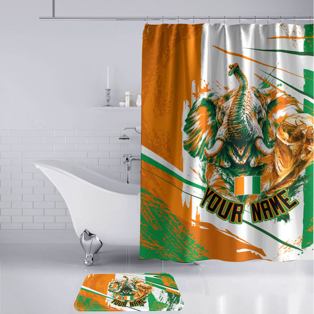 Personalized Ivory Coast Football Bathroom Set African Elephant Trophy