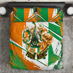 Personalized Ivory Coast Football Bedding Set African Elephant Trophy