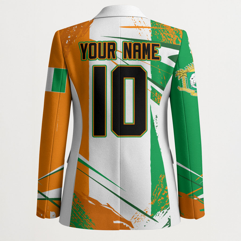 Personalized Ivory Coast Football Blazer African Elephant Trophy