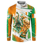 Personalized Ivory Coast Football Button Sweatshirt African Elephant Trophy