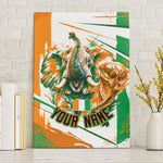 Personalized Ivory Coast Football Canvas Wall Art African Elephant Trophy