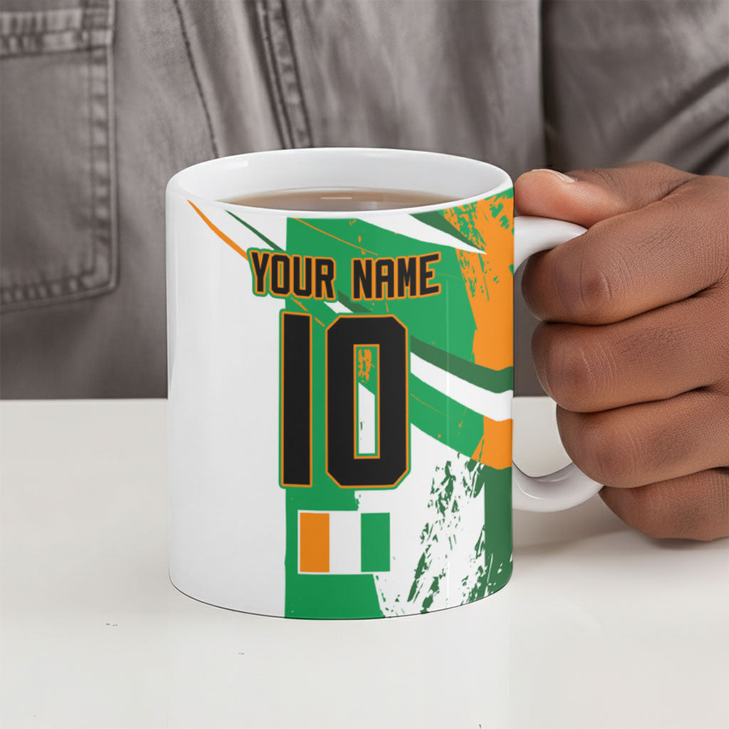 Personalized Ivory Coast Football Ceramic Mug African Elephant Trophy