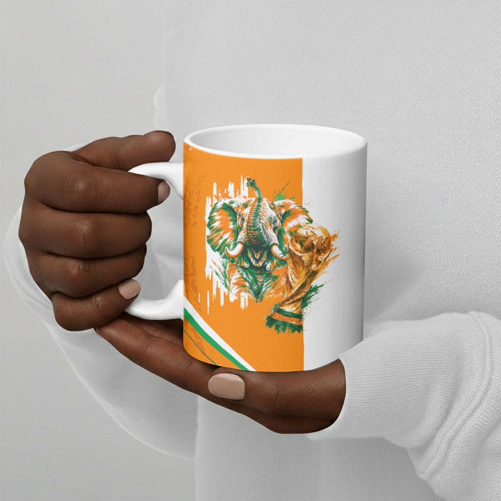 Personalized Ivory Coast Football Ceramic Mug African Elephant Trophy