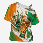 Personalized Ivory Coast Football Cross Shoulder Shirt African Elephant Trophy
