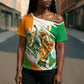 Personalized Ivory Coast Football Cross Shoulder Shirt African Elephant Trophy