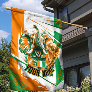 Personalized Ivory Coast Football Garden Flag African Elephant Trophy