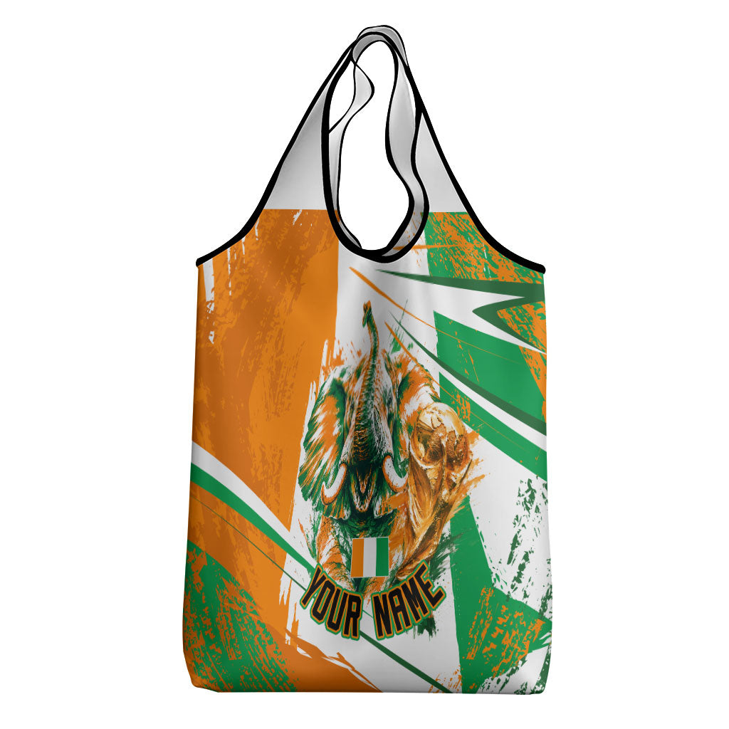Personalized Ivory Coast Football Grocery Bag African Elephant Trophy
