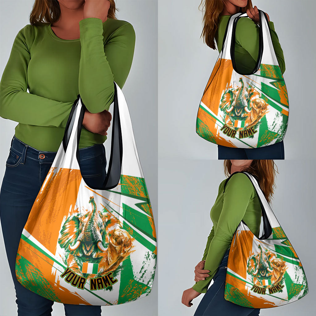 Personalized Ivory Coast Football Grocery Bag African Elephant Trophy