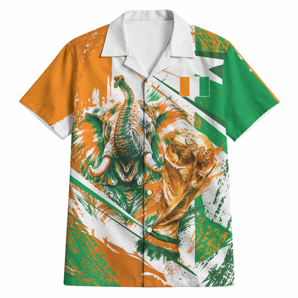 Personalized Ivory Coast Football Hawaiian Shirt African Elephant Trophy