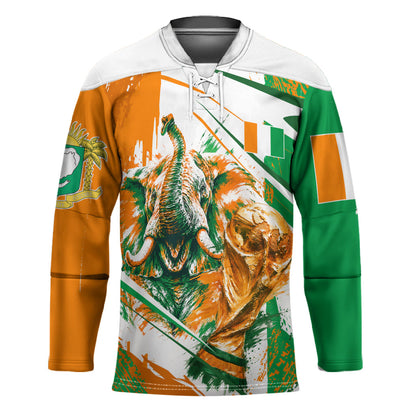 Personalized Ivory Coast Football Hockey Jersey African Elephant Trophy