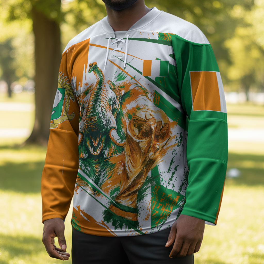 Personalized Ivory Coast Football Hockey Jersey African Elephant Trophy