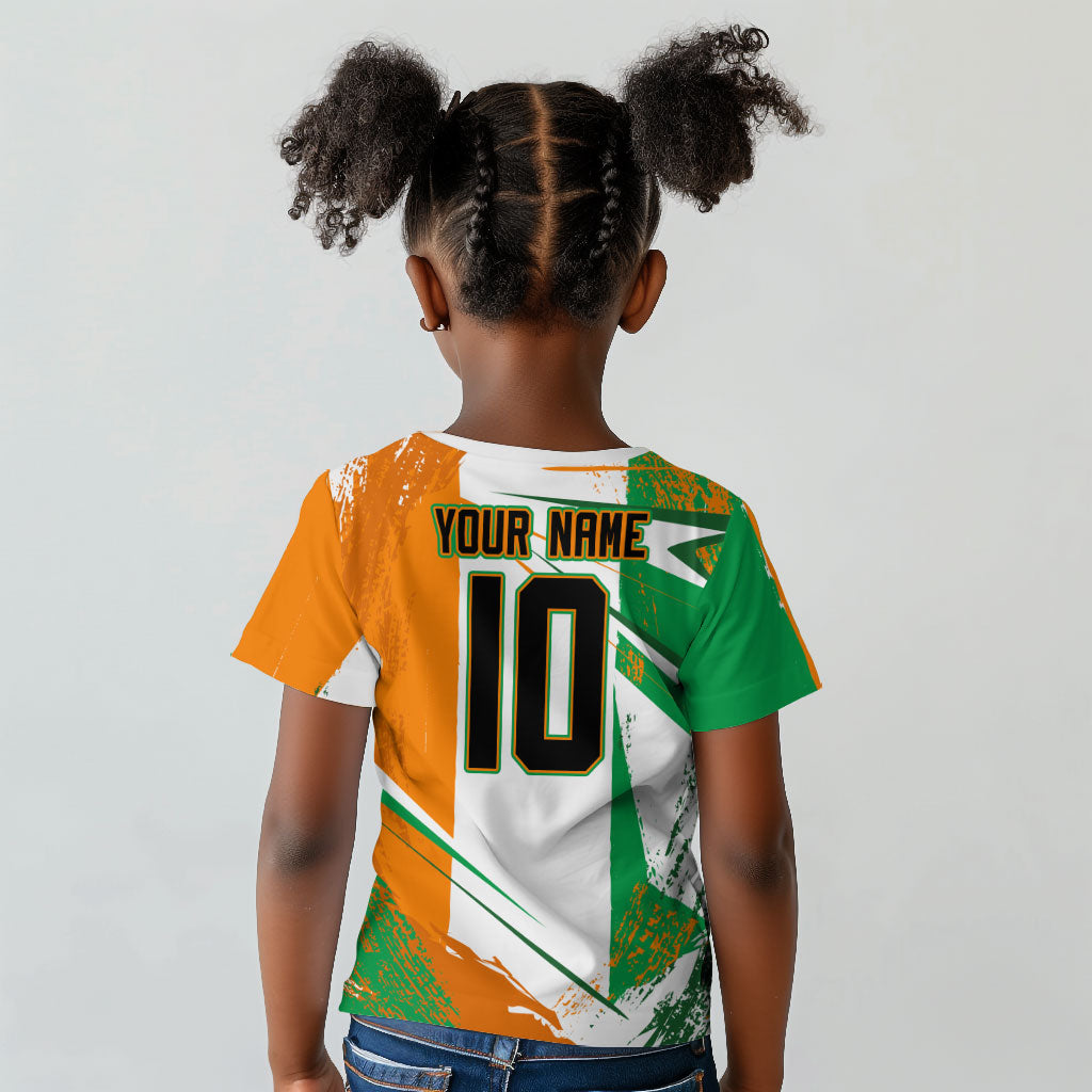 Personalized Ivory Coast Football Kid T shirt African Elephant Trophy
