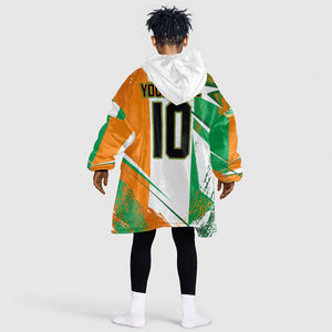 Personalized Ivory Coast Football Kid Wearable Blanket Hoodie African Elephant Trophy