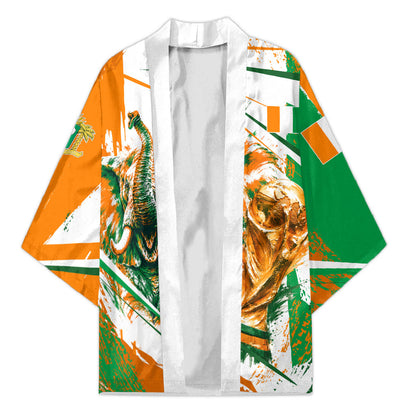 Personalized Ivory Coast Football Kimono African Elephant Trophy