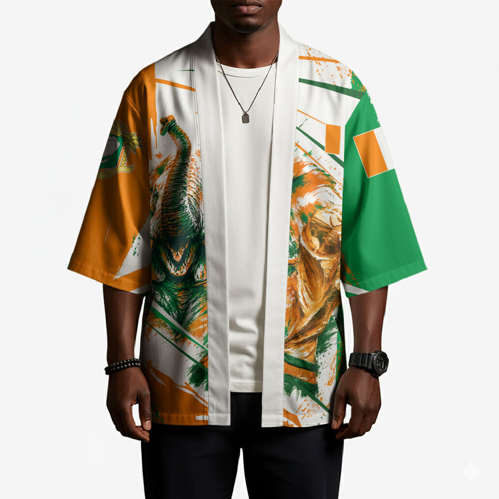 Personalized Ivory Coast Football Kimono African Elephant Trophy