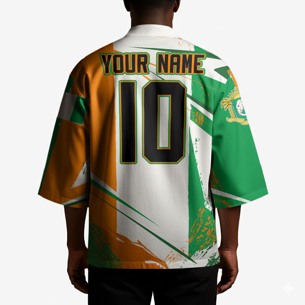 Personalized Ivory Coast Football Kimono African Elephant Trophy