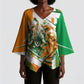 Personalized Ivory Coast Football Kimono Sleeve Blouse African Elephant Trophy
