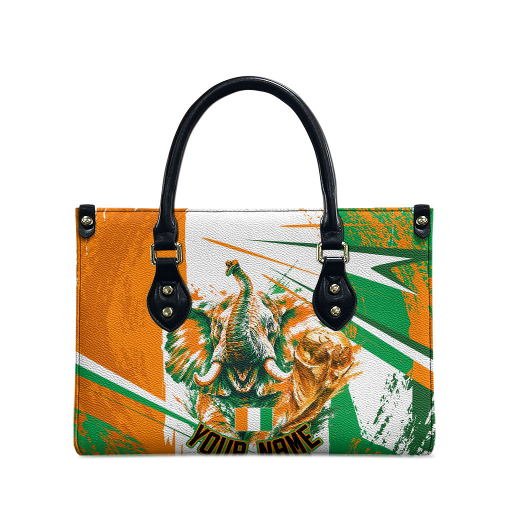 Personalized Ivory Coast Football Leather Bag African Elephant Trophy