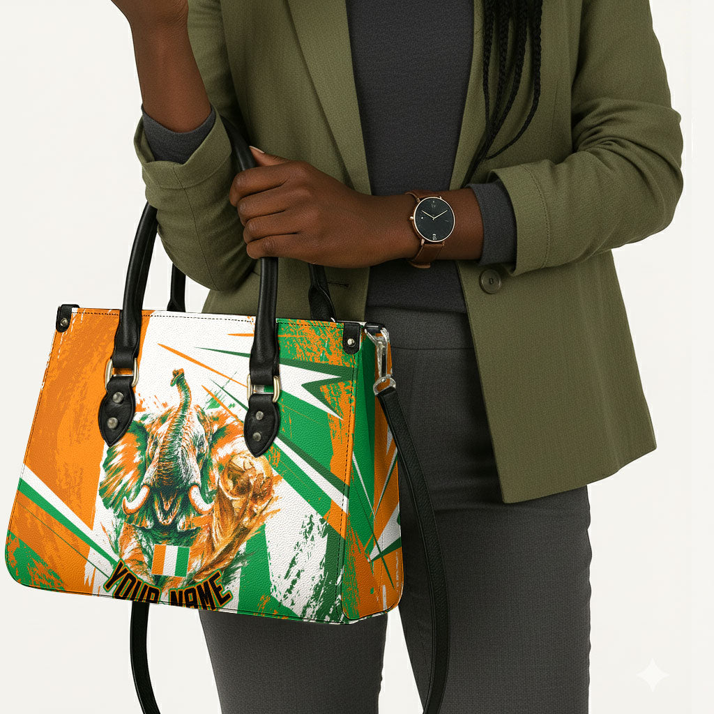 Personalized Ivory Coast Football Leather Bag African Elephant Trophy