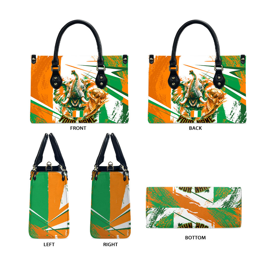 Personalized Ivory Coast Football Leather Bag African Elephant Trophy