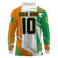 Personalized Ivory Coast Football Long Sleeve Polo Shirt African Elephant Trophy