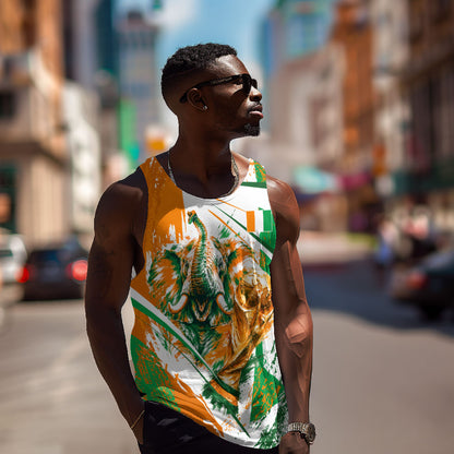 Personalized Ivory Coast Football Men Tank Top African Elephant Trophy