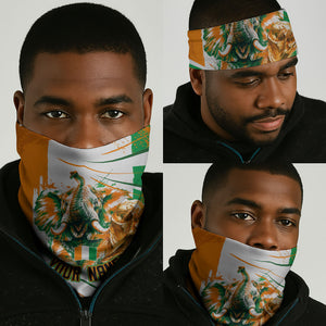 Personalized Ivory Coast Football Neck Gaiter African Elephant Trophy