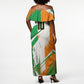 Personalized Ivory Coast Football Off Shoulder Maxi Dress African Elephant Trophy