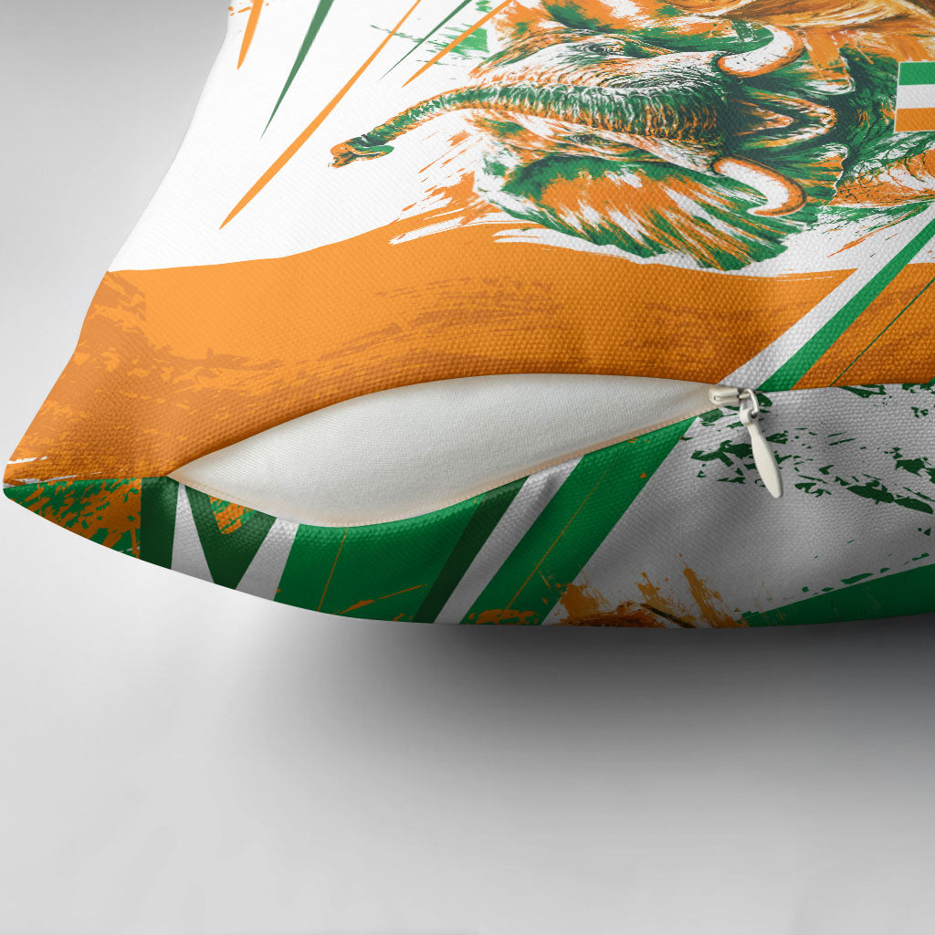 Personalized Ivory Coast Football Pillow Cover African Elephant Trophy