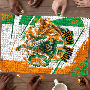 Personalized Ivory Coast Football Puzzle African Elephant Trophy