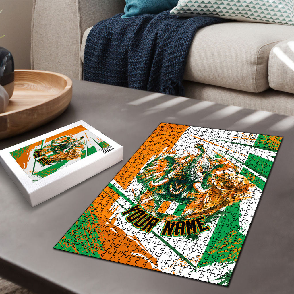 Personalized Ivory Coast Football Puzzle African Elephant Trophy