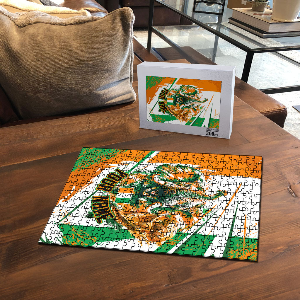 Personalized Ivory Coast Football Puzzle African Elephant Trophy