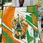 Personalized Ivory Coast Football Quilt African Elephant Trophy