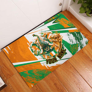Personalized Ivory Coast Football Rubber Doormat African Elephant Trophy