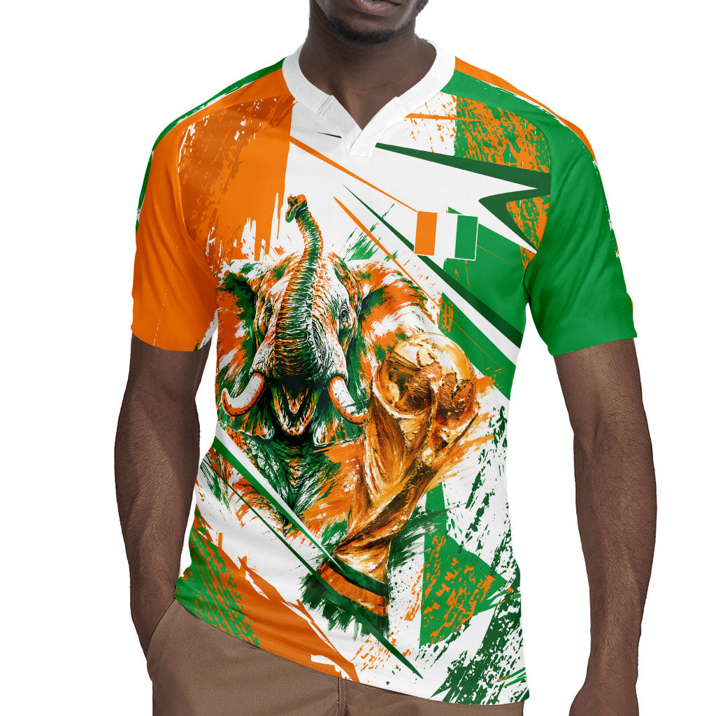 Personalized Ivory Coast Football Rugby Jersey African Elephant Trophy