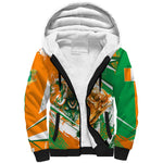 Personalized Ivory Coast Football Sherpa Hoodie African Elephant Trophy