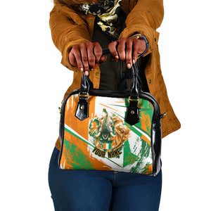 Personalized Ivory Coast Football Shoulder Handbag African Elephant Trophy