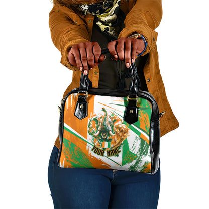 Personalized Ivory Coast Football Shoulder Handbag African Elephant Trophy