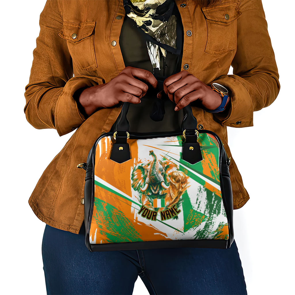 Personalized Ivory Coast Football Shoulder Handbag African Elephant Trophy