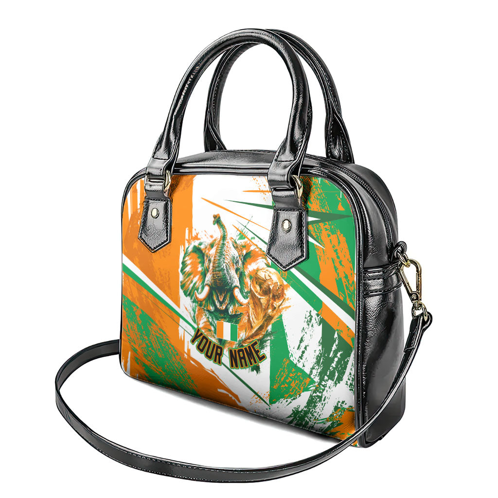 Personalized Ivory Coast Football Shoulder Handbag African Elephant Trophy