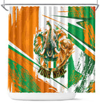 Personalized Ivory Coast Football Shower Curtain African Elephant Trophy