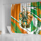 Personalized Ivory Coast Football Shower Curtain African Elephant Trophy