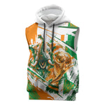 Personalized Ivory Coast Football Sleeveless Hoodie African Elephant Trophy