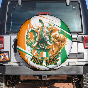 Personalized Ivory Coast Football Spare Tire Cover African Elephant Trophy