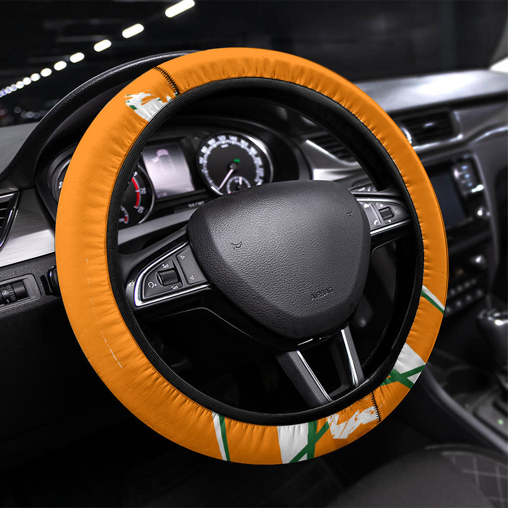 Ivory Coast Football Steering Wheel Cover African Elephant Trophy